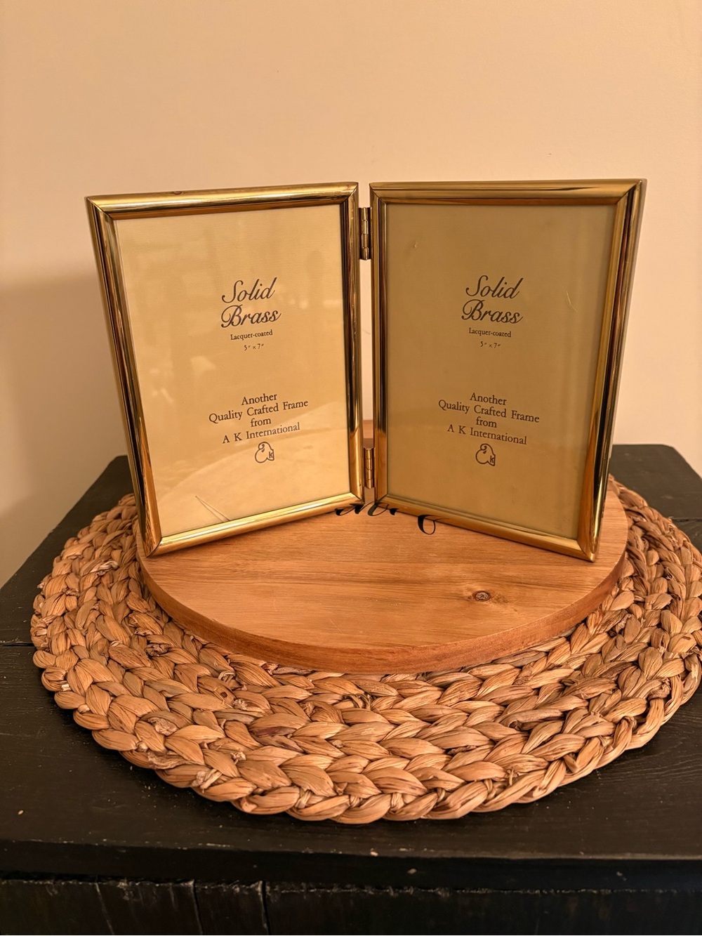 Solid Brass Double Hinged Picture Frame - Gold Finish